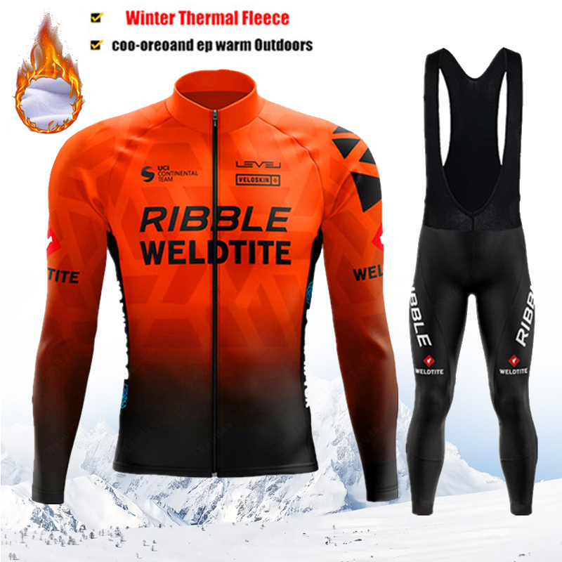 Cycling Gear Brands - RIBBLE Set Maglia Ciclismo Invernale Uomo,